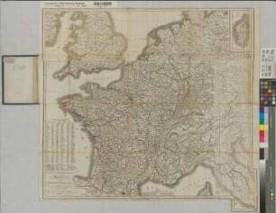 Frankreich Territorialkarte mit Departementseinteilung Carte de l'Empire Francais divisée en 133 Départemens 1812 60 geogr. Meilen = 6 cm 71 x 78 farb. Druck: Jean, Paris J. B. Poirson B Nr. 330/325