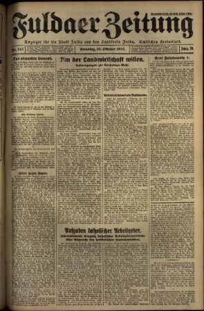 Ausgabe vom Dienstag, den 25. Oktober 1932.