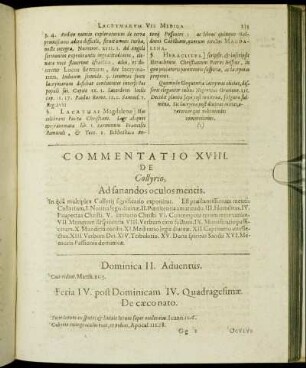 Commentatio XVIII. De Collyrio Ad sanandos oculos mentis.