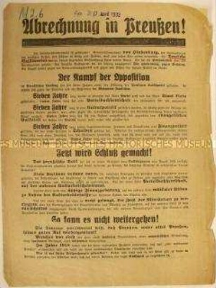 Programmatischer Wahlaufruf der Deutschen Volkspartei nach der Reichstagswahl 1932 für die Landtagswahl