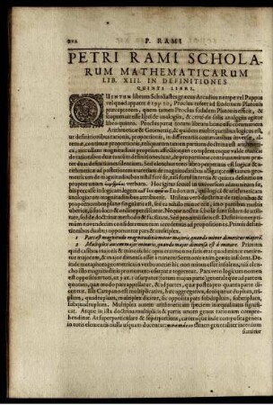 Petri rami scholarum mathematicarum. Lib XIII.