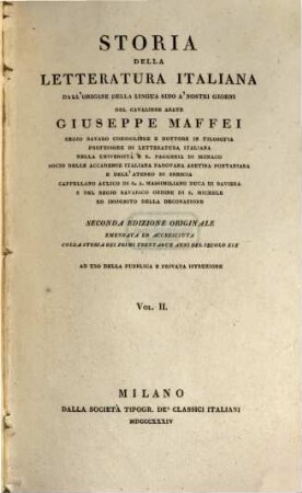 Storia della letteratura italiana dall'origine della lingua sino a'nostri giorni : ad uso della pubblica e privata istruzione. 2