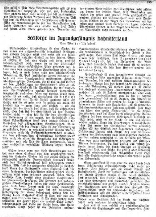 Seelsorge im Jugendgefängnis Hahnhöfersand