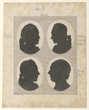 Bildnisse des Johann Georg Heinrich Feder, des Christoph Meiners, des Johann Anton Leisewitz und des Johann Friedrich Wilhelm Jerusalem