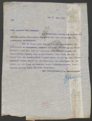 Brief an Heinrich Dessauer : 30.03.1915