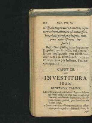 Caput XII. De Investitura Feudi.