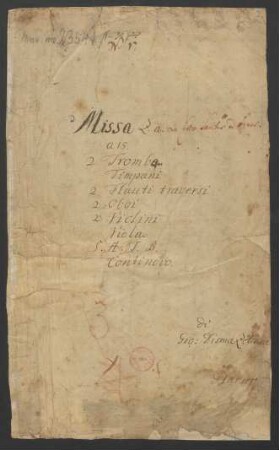 Messen; V (4), Coro, orch, org; D-Dur; ZWV Z 4