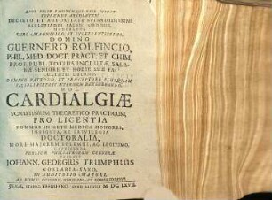 ... Guernero Rolfincio Cardialgiae scrutinium theoretico-practicum