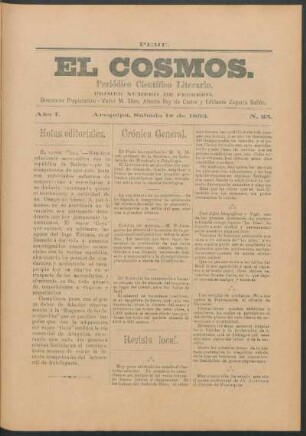 Primer número de febrero, Sábado 18 de 1893
