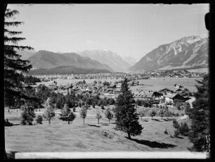Blick vom Orisee [eig. Urisee] auf Breitenwang und Reutte