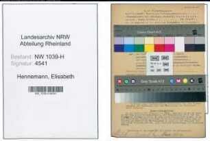 Entnazifizierung Elisabeth Hennemann , geb. 27.05.1899 ()