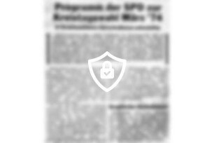 Programm der SPD zur Kreistagswahl März '74