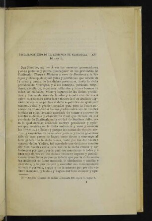 Restablecimiento de la audiencia de Guatemala. - Año de 1568 (1).