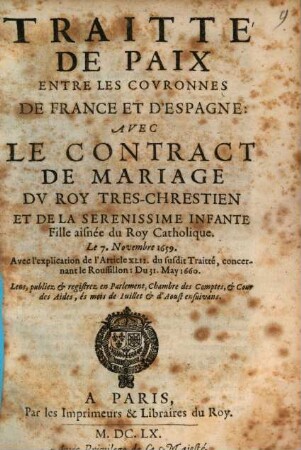 Traité de paix entre les couronnes de France et d'Espagne