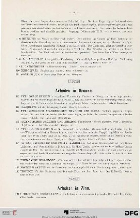 Arbeiten in Bronze (Nr. 122-130)