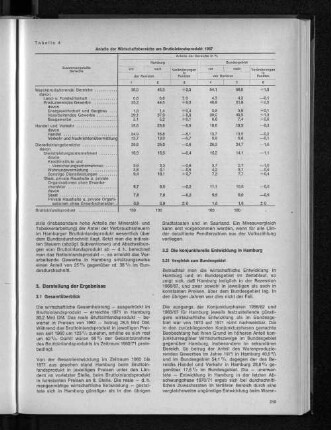 Tabelle 4: Anteile der Wirtschaftsbereiche am Bruttoinlandsprodukt 1967