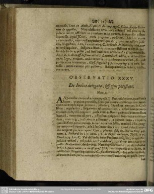 Observatio XXXV. De Indice delegato, & ejus potestate