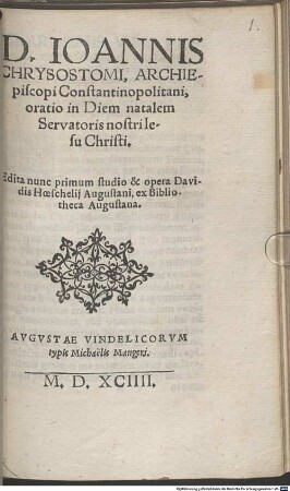Oratio in diem natalem Servatoris nostri Iesu Christi