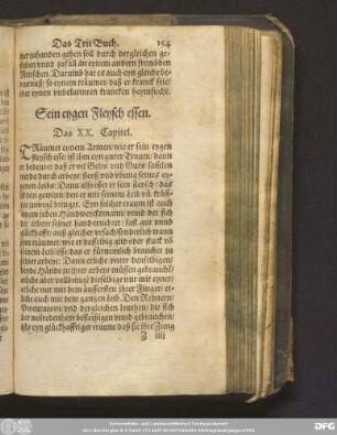 Sein eygen Fleysch essen. Das XX. Capitel.