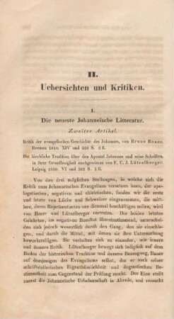 288-309 Die neueste Johanneische Litteratur : zweiter Artikel