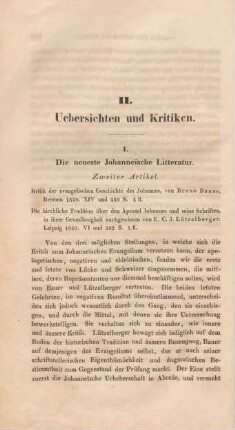 288-309 Die neueste Johanneische Litteratur : zweiter Artikel
