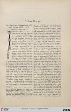 Der Hausaltar des Königs Andreas III. von Ungarn (1290-1301)