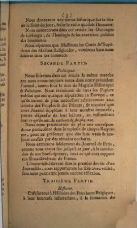 Le Journal de Bruxelles. [1789], Prospectus