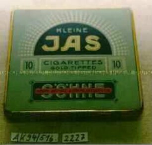 Blechdose für 10 Stück CIGARETTES "KLEINE JAS, Jasmatzi" DRESDEN
