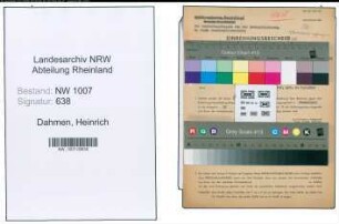 Entnazifizierung Heinrich Dahmen , geb. 09.09.1894 (Lebensmittelhaendler)