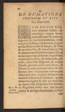 II. De Humatione Corporum Et Ritibus Funerum.