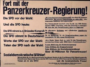 "Fort mit der Panzerkreuzer-Regierung!" (KPD)