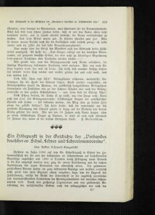 ¬Ein¬ Höhepunkt in der Geschichte des "Verbandes deutscher ev. Schul-, Lehrer- und Lehrerinennvereine"