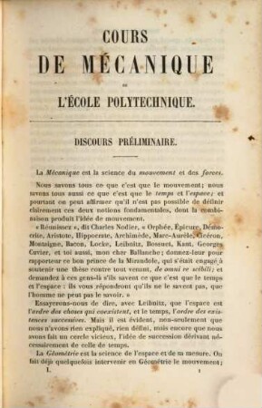 Cours de mécanique et machines, 1