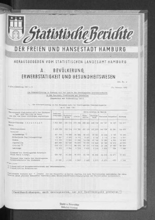 Die Wohnbevölkerung in Hamburg nach der Quelle des überwiegenden Lebensunterhalts in den Bezirken, Stadtteilen und Ortsteilen : Lfd. Nr. 4