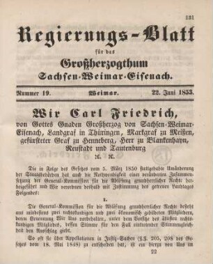 Nr. 19 : 22. Juni 1853