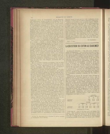 La Question Du Coton Au Dahomey.
