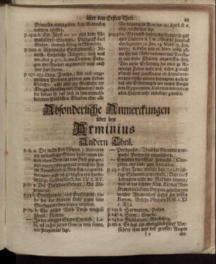 Absonderliche Anmerckungen über des Arminius Andern Theil.