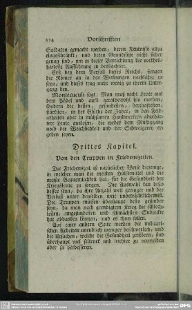 Drittes Kapitel. Von den Truppen in Friedenszeiten