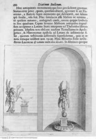 Diarium Italicum: ..., Seite 198: Zwei Mithrasdarstellungen (nach der Antike?)
