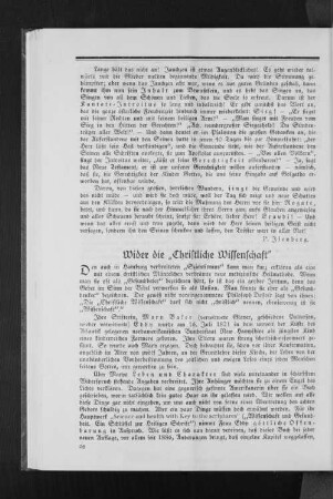 Wider die "Christliche Wissenschaft"