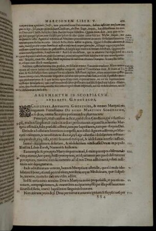 Argumentum in Scorpiacum Adversus Gnosticos.