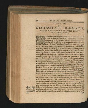 Caput XV. De Necessitate Dogmatis, De Reali Praesentia Corporis Christi In S. Eucharistia.