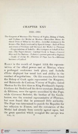Chapter XXV: 1512-1513