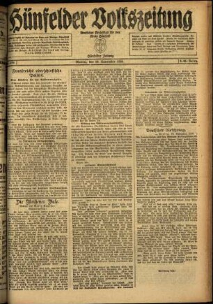 Ausgabe vom Montag, den 29. November 1920.