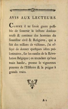 Le Martyrologe Belgique : L'an de fer 1790
