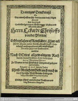 Trauriges Denckmahl