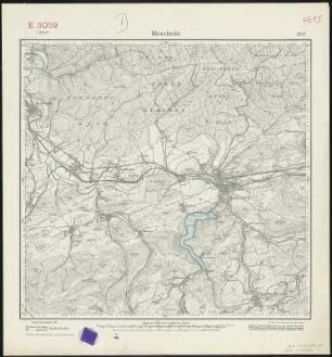 Meßtischblatt 2657 : Meschede, 1927 : Meschede. - Aufn. 1894, einz. Nachtr. 1927. - 1:25000. - [Berlin]: Reichsamt für Landesaufnahme, 1927. - 1 Kt.