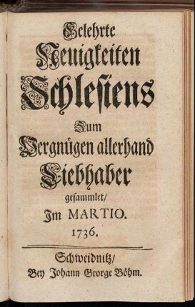 Im Martio. 1736.
