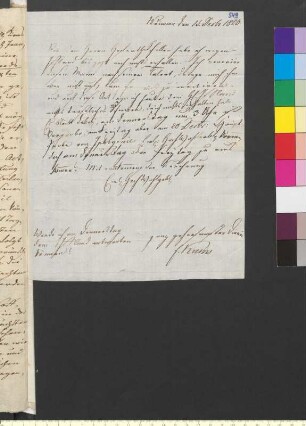 Brief von Kirms, Franz an Goethe, Johann Wolfgang von