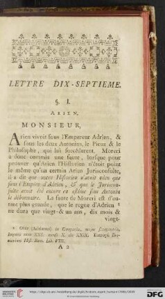 Lettre Dix-Septième